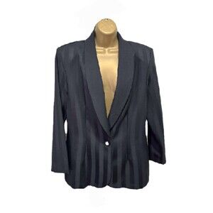 Women's Black Striped Blazer